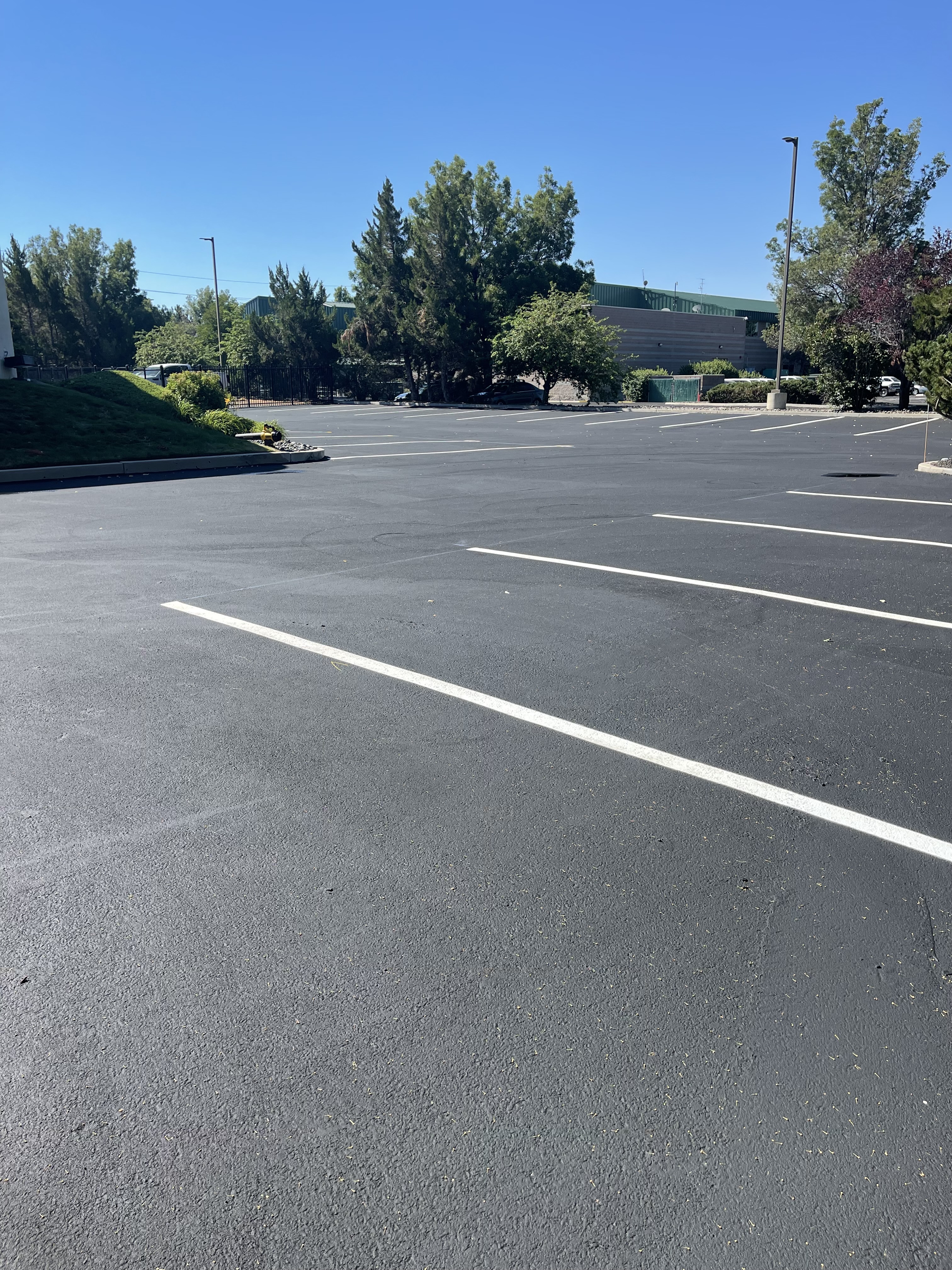 New Striping on a Newly Sealcoated Parking Lot