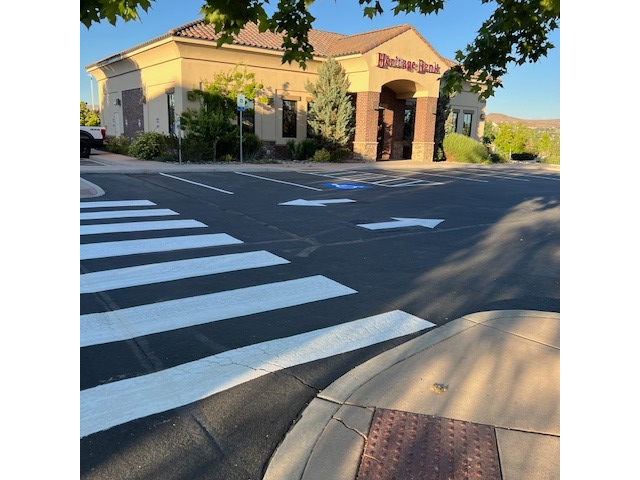 Re-Striped Crosswalk and Parking lot Markings