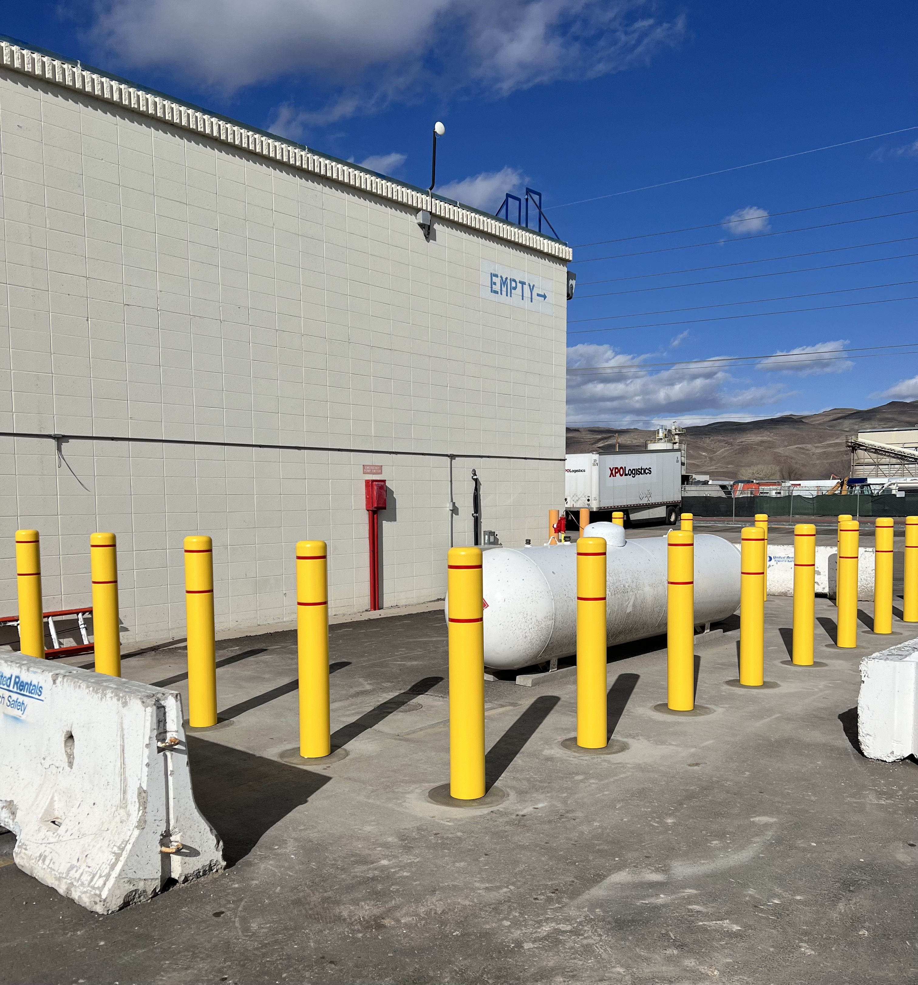 Core Drill and Installed Bollards for Protection