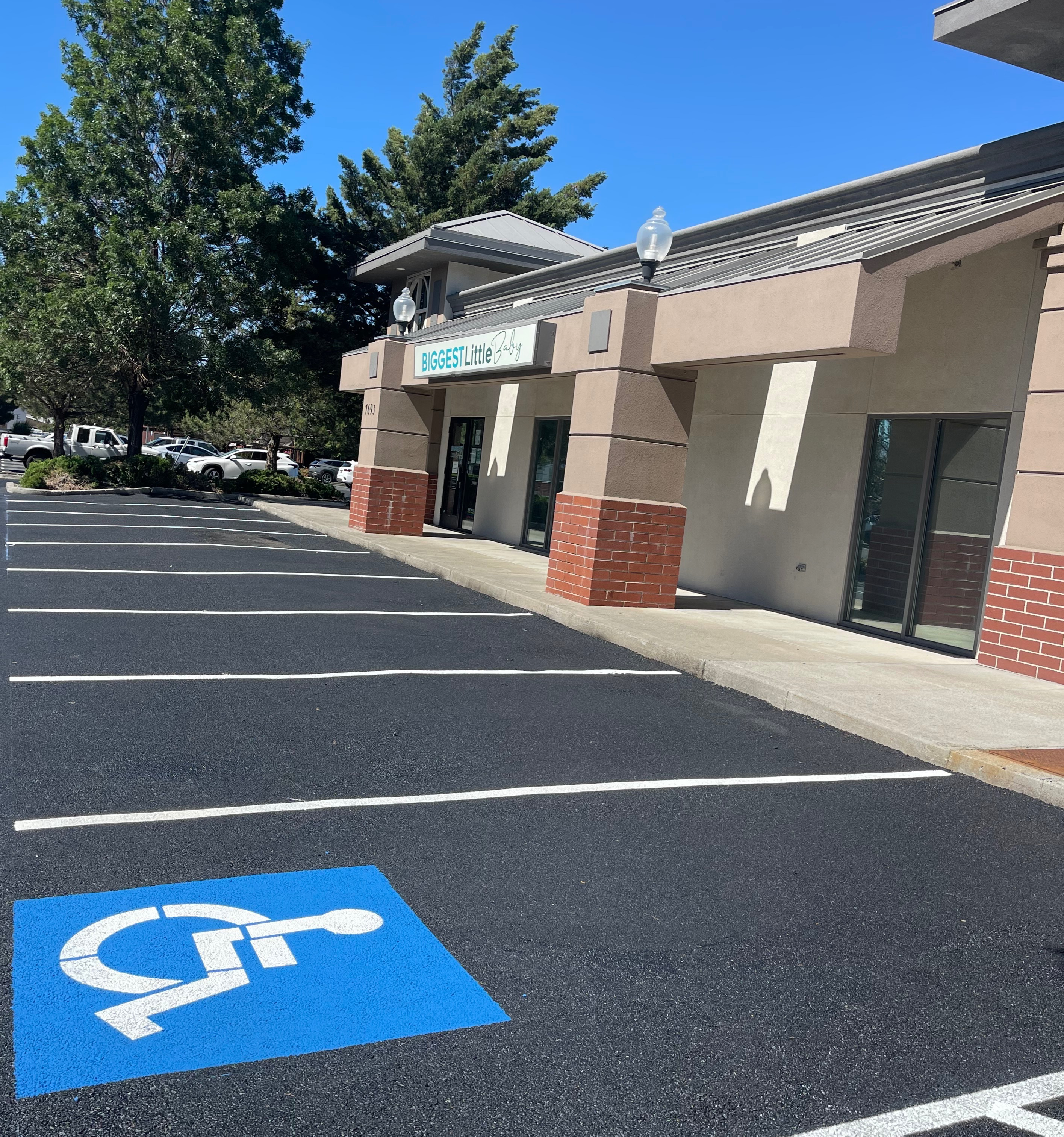 New Striping and Handicap Parking on a newly paved lot