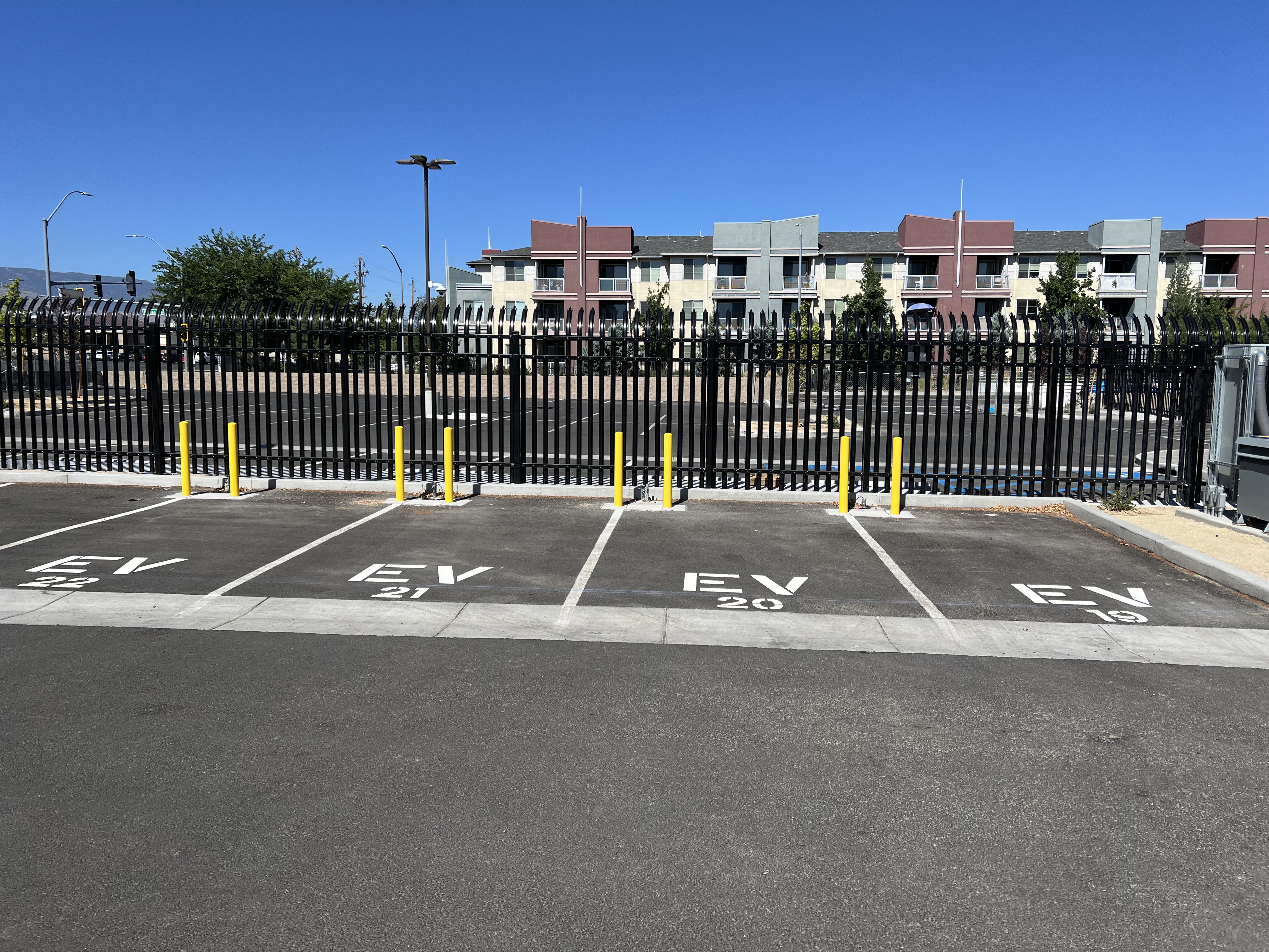 EV Parking With Numbered Parking Stalls